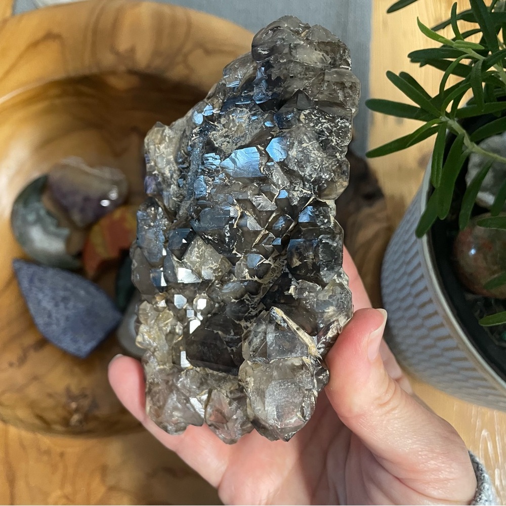 โจ CLEARANCE โจ large smoky elestial quartz double sided double terminated Brazil - Picture 8 of 9